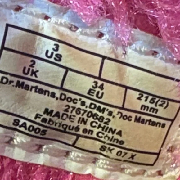 Dr. Martens Kids Fuzzy Pink Boots with Black Laces - Picture 14 of 14